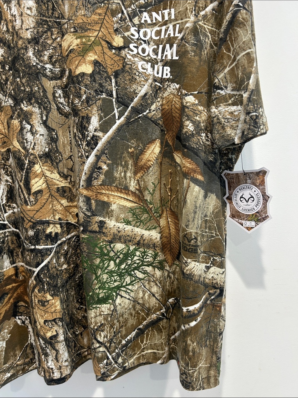 Anti Social Social Club Real Tree Collab hunt camo Short-Sleeve Tee Brown Green - Picture 2 of 8